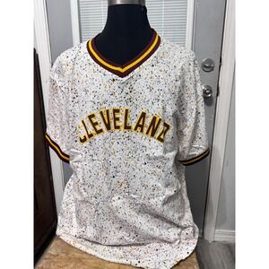 Evolution Design Jersey Shirt‎ Mens 5XL White Cleveland 23 Paint Splatter V-Neck